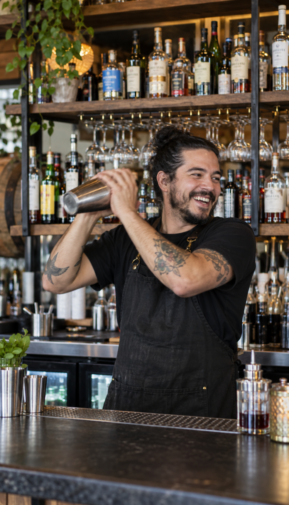 Bartender shaking a cocktail
